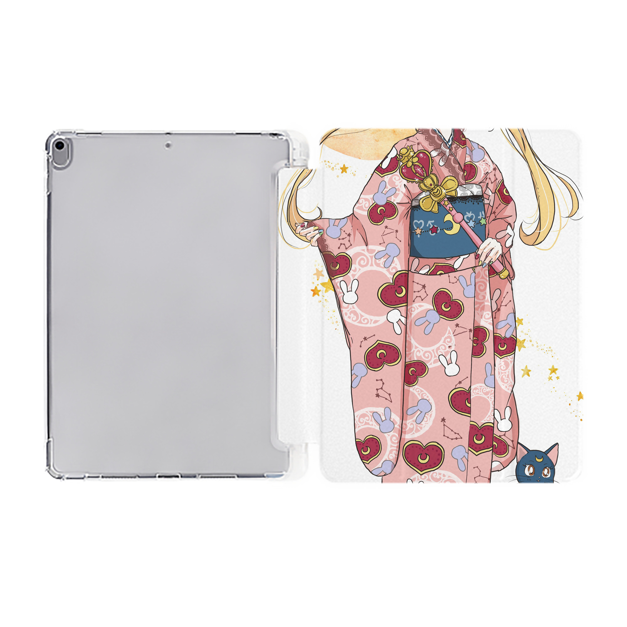 （画像用） 美少女戦士セーラームーン Sailor Moon IPad ケース ペン収納付き 三つ折りスタンド PUレザー×シリコン 対応機種9.5/10.5/10.9インチ